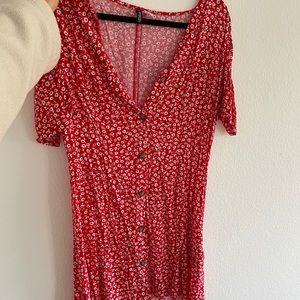 Red Button Down Sundress
